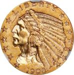 1908-S Indian Half Eagle. Unc Details--Obverse Scratched (NGC).