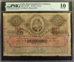 CUBA. Banco Espanol de la Habana. 5 Pesos, 1872-92. P-19. PMG Very Good 10.