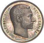 ESPAGNE - SPAINAlphonse XII (1874-1885). Médaille d’Argent, Exposition des Beaux-Arts de 1881 à Madr